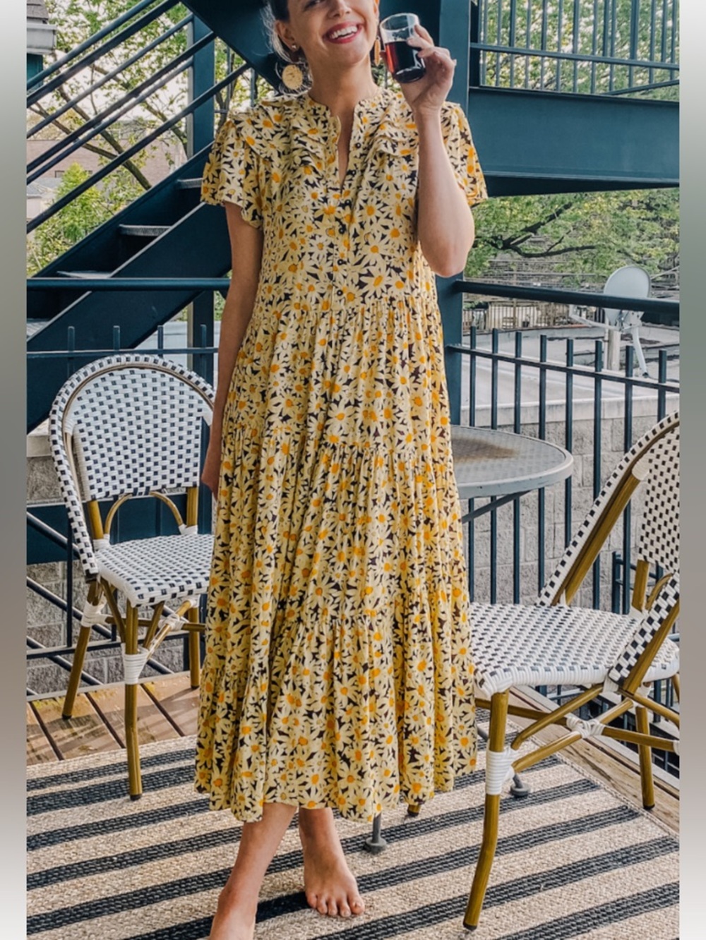 Yellow Daisy Floral Mini Shirt Dress Topshop Size 10, NWT - Picture 8 of 12